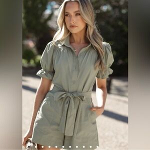 Petal & Pup Sage Green Romper